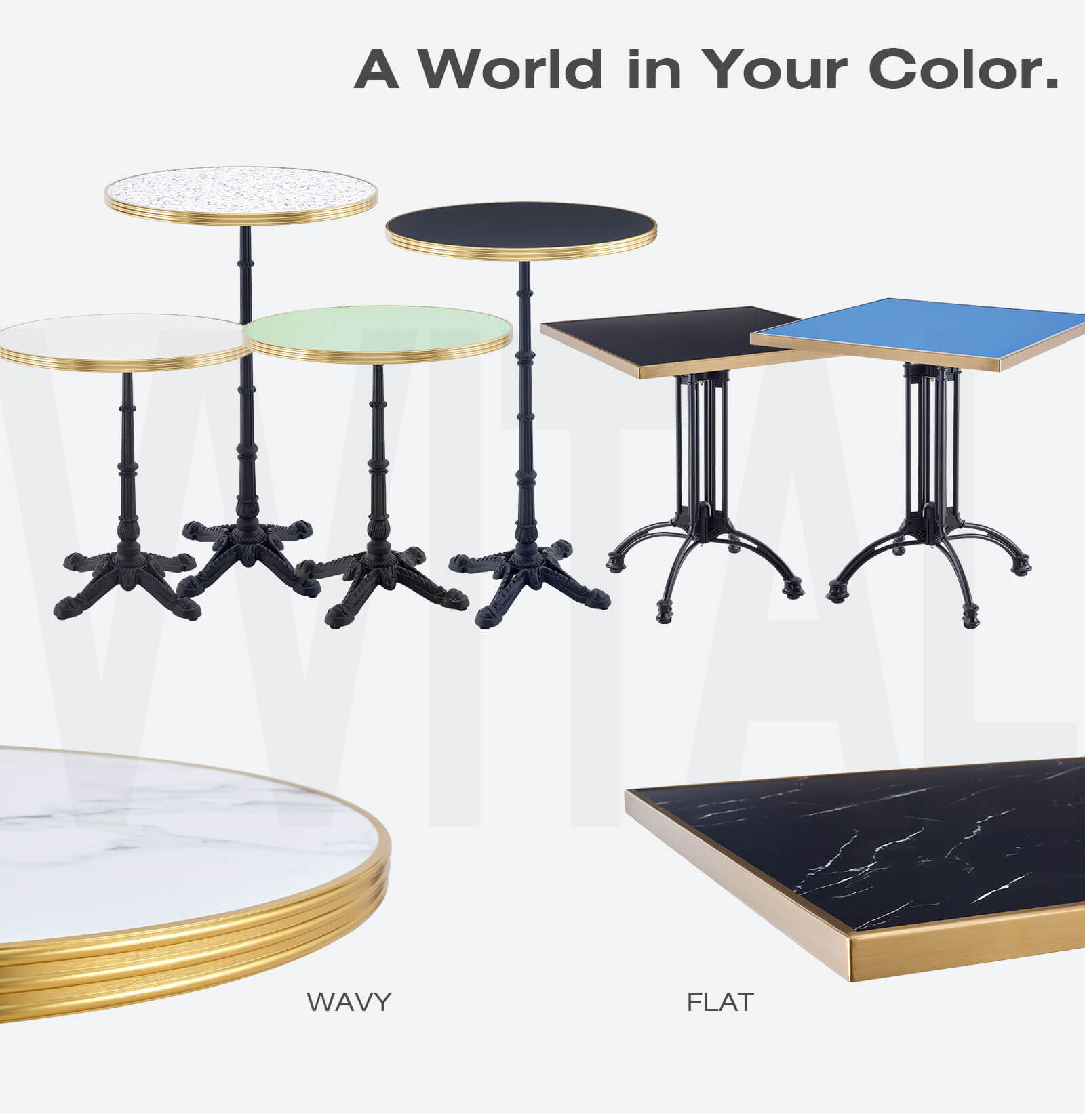 COMPACT HPL TABLE WITH METAL EDGE