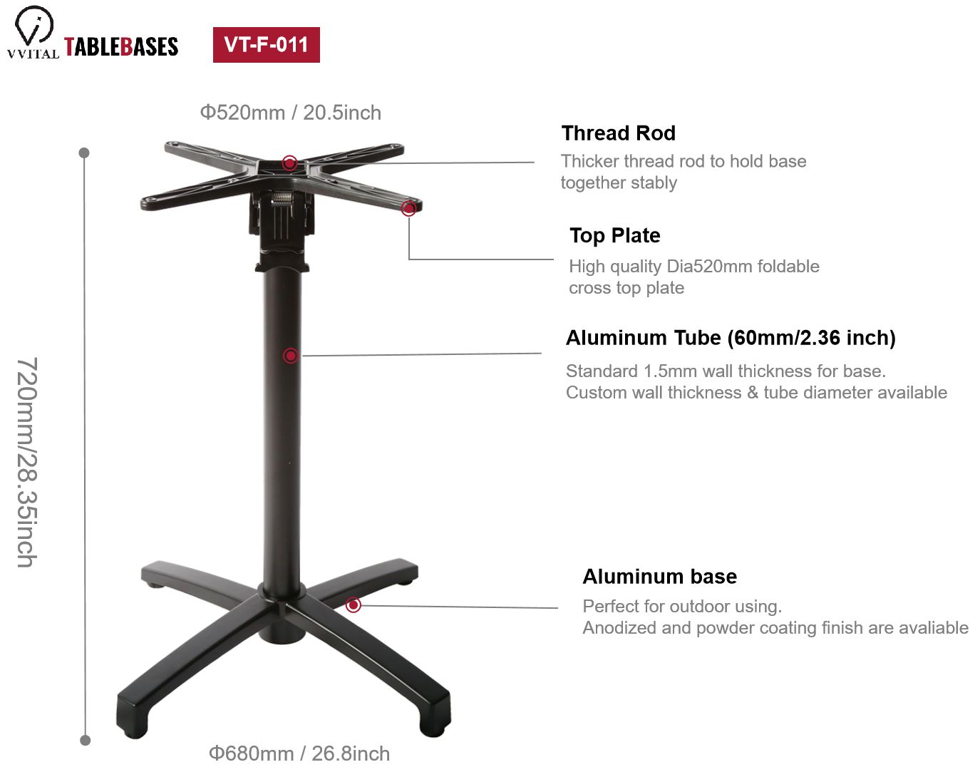 foldable table base